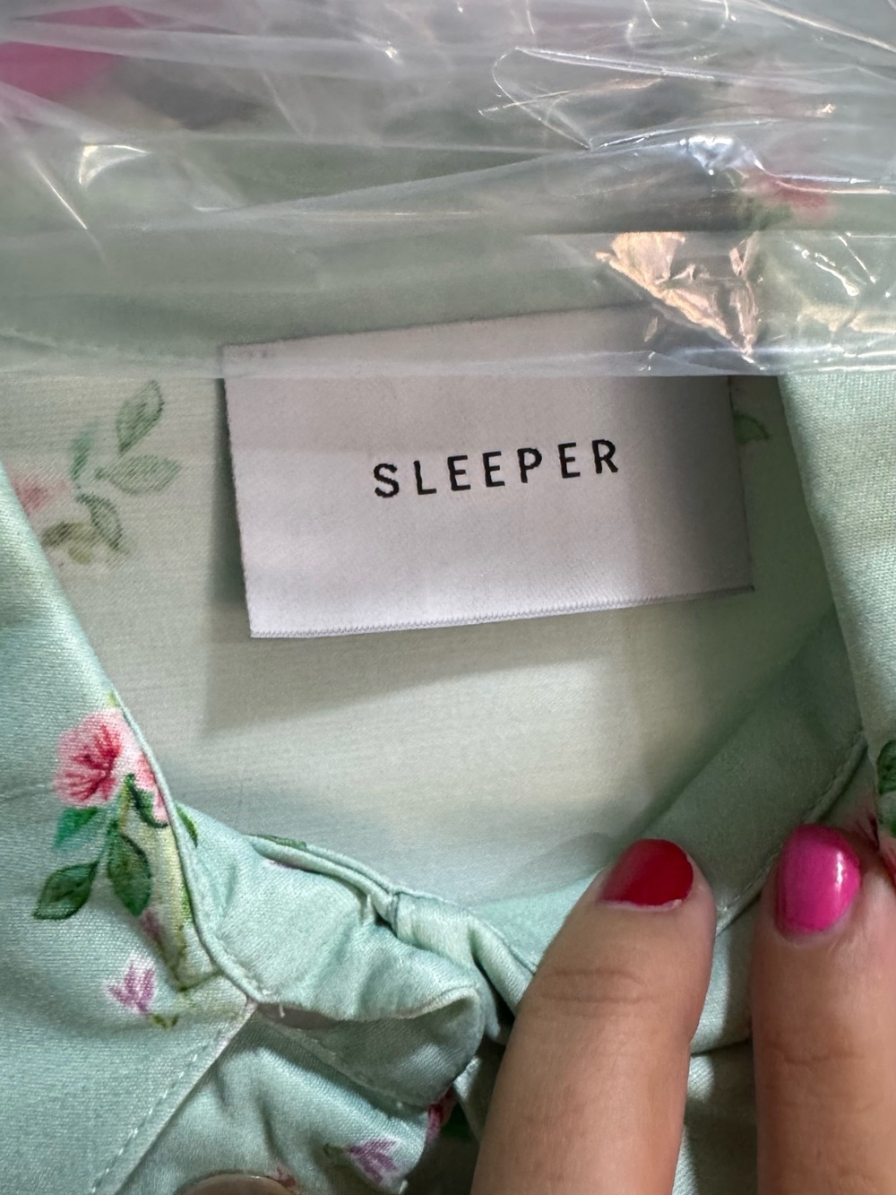 Sleeper Women's Blossom Printed Shirt in Mint - Picture 5 of 6